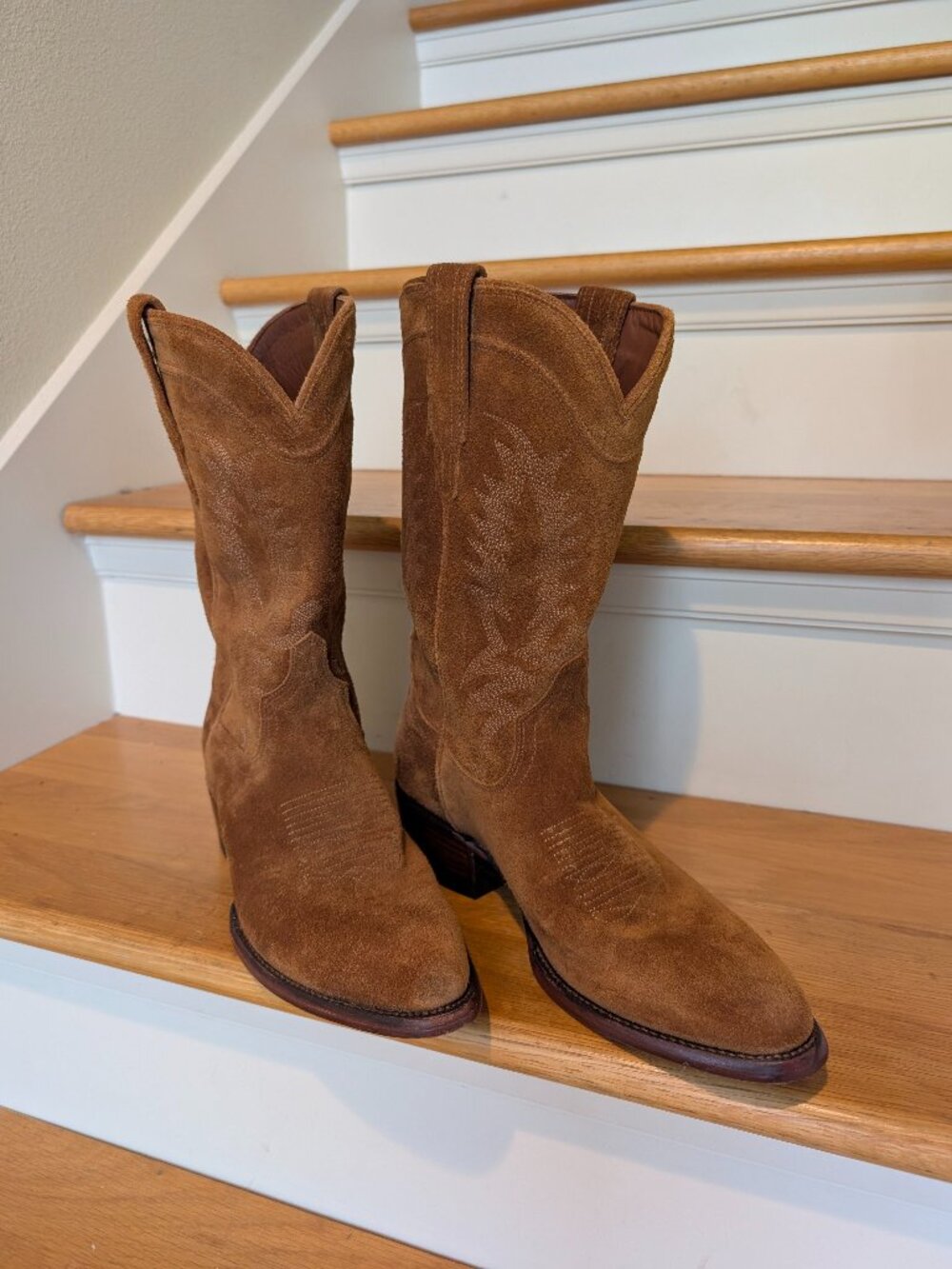 Tecovas Suede Cowgirl Boot 'The Josie' Color: Sienna; size 10